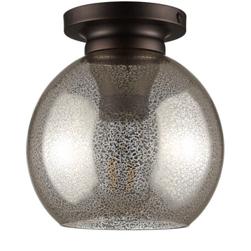 Atlas 7.75" Metal/Glass LED Flush Mount - JONATHAN Y